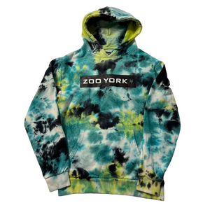 Zoo York Blue and Green Sweater Vibrant Tie-Dye Design
